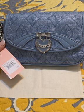 Juicy Couture Powder Blue Heart Lock Crossbody Bag